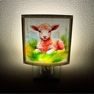 Lamb Night Light with Pastel Colors
